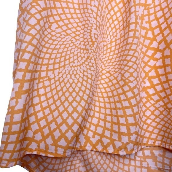 CYNTHIA STEFFE Zipper Back Sleeveless Top Size Medium in Orange and White Spiral - Picture 10 of 15